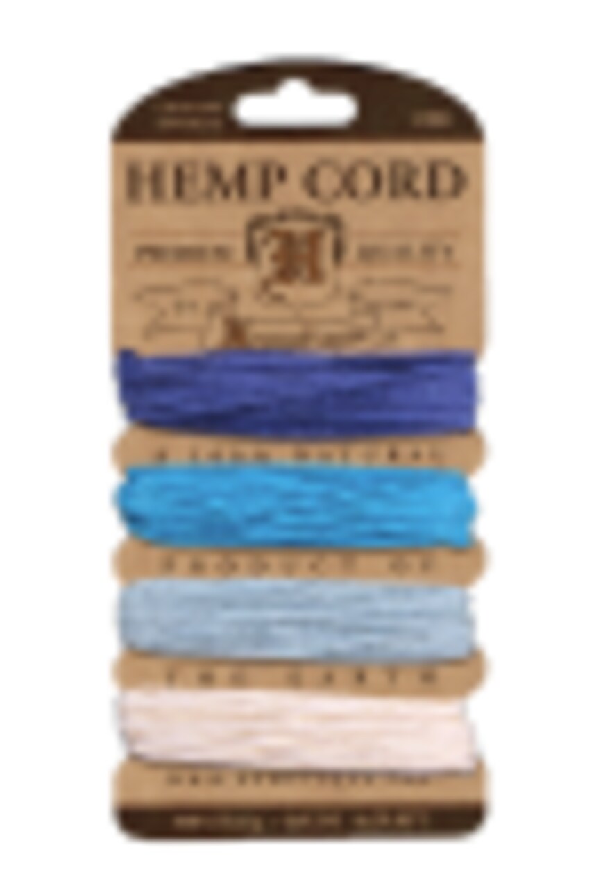 Hemptique 1mm #20 Hemp Cord Card Set Eco Friendly Sustainable Naturally Grown Jewelry Bracelet Making Paper Crafting Scrapbooking Bookbinding Mixed Media Crocheting Macrame Seasonal Holiday Gift Wrapping Outdoor Gardening